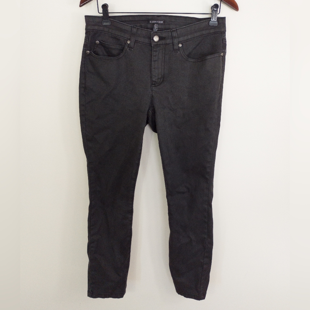 Eileen Fisher Waxed Organic Cotton Stretch Denim Pant Size 6